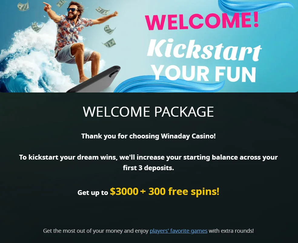 Willkommensbonus Winaday Casino